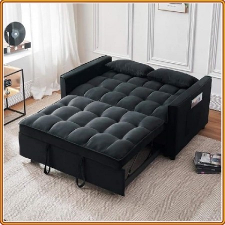 Merax - Black : Ghế Sofa Ngã Thành Giường + Đa Chức Năng